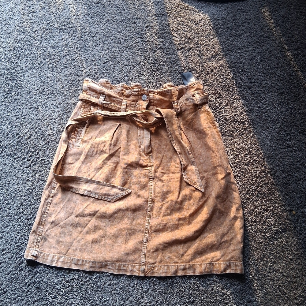 Anthropologie Brown Pencil Skirt with Belt - Picture 2 of 6